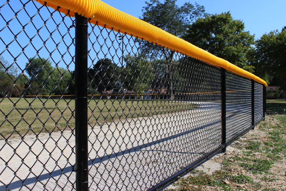 Commercial Chain Link Athletic Field Fence with Yellow Cap